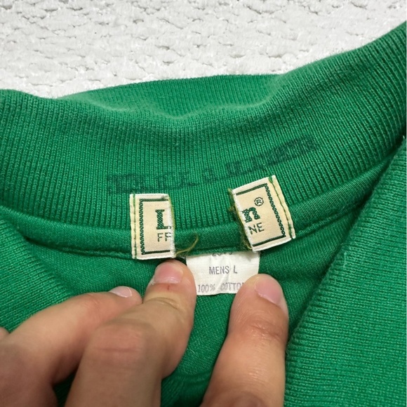 L.L. Bean Vintage Boot Green Long Sleeve Polo Shirt Men’s Size Large - Picture 7 of 7